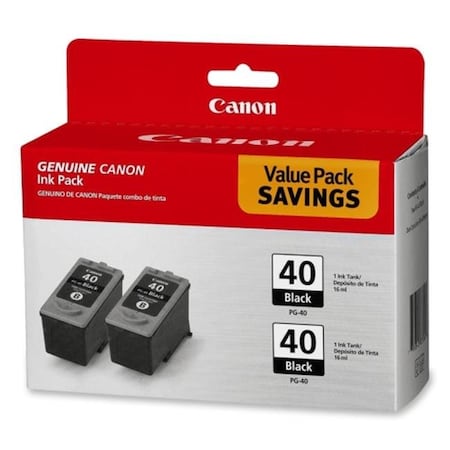 Canon Canon CNMPG40TWINPK Ink Cartridge; 2- PK; Black CNMPG40TWINPK